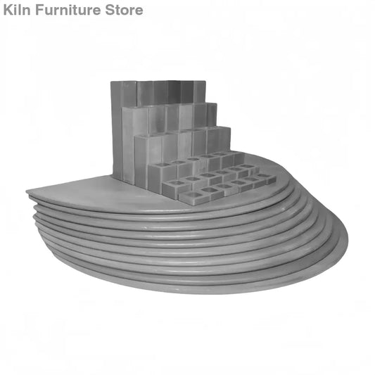 L&L Kiln Furniture Kit for JD2936-3 Jupiter - 25’’ x 12.5’’ x 5/16’’ Half Round: 10 pcs / Posts: 36 pcs