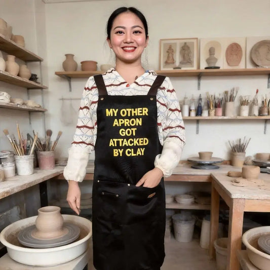 An Apron Specially For Potters - black