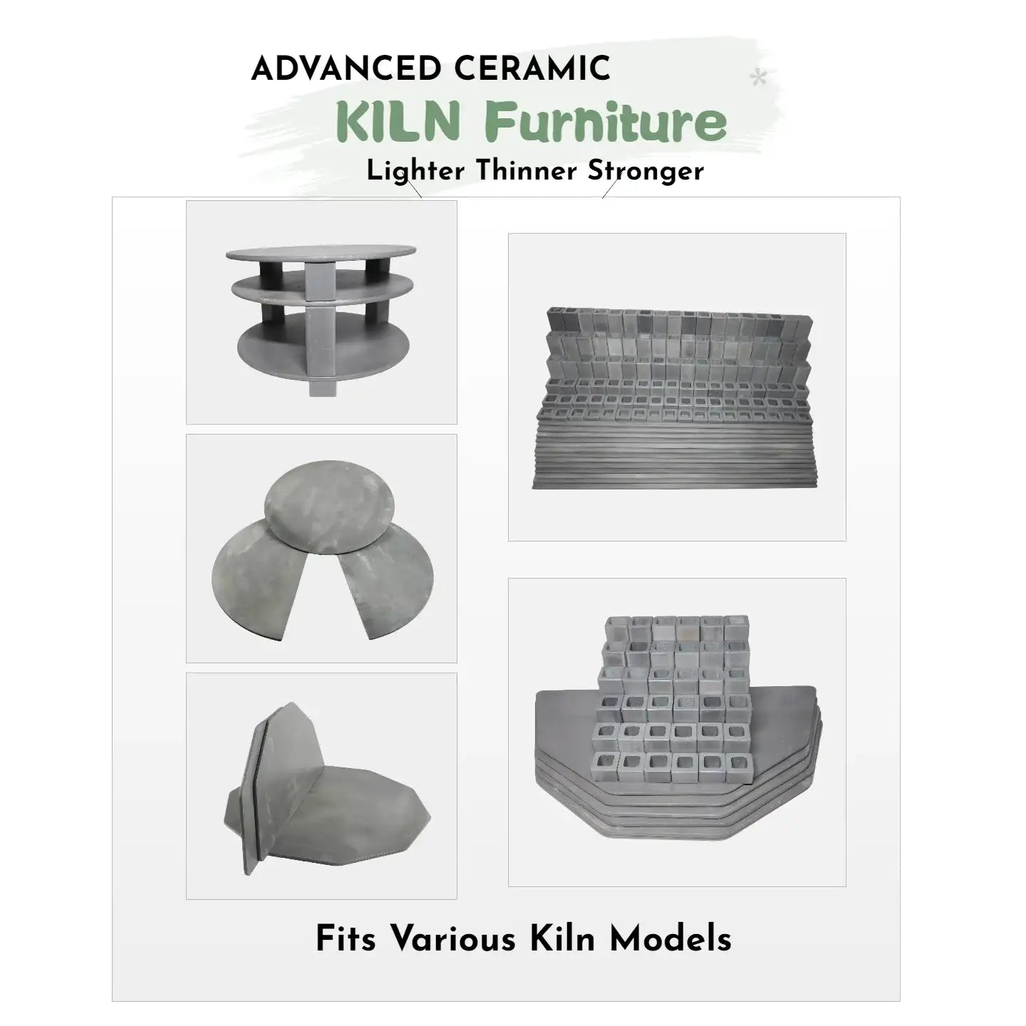 Gray advanced ceramic furniture pieces with sleek, modern geometric designs.