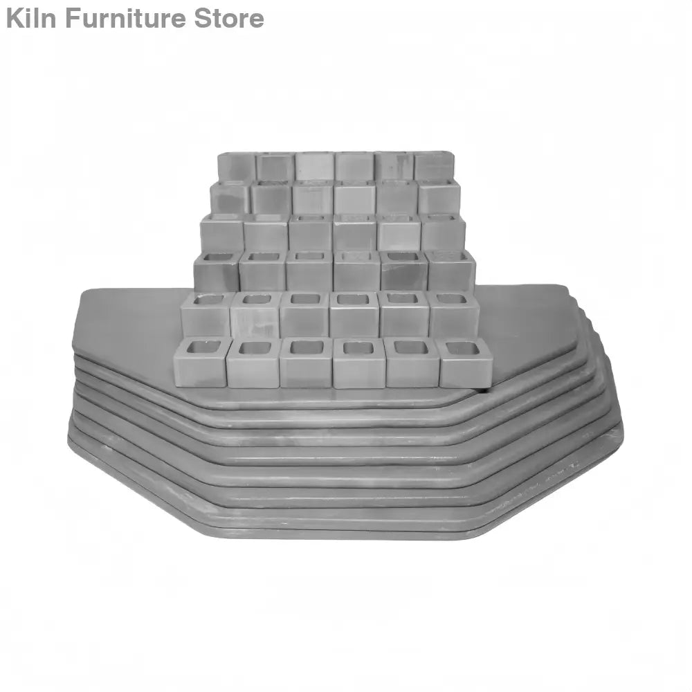 Kiln Furniture Kit for Skutt KS1027 - 21’’ x 10.5’’ x 5/16’’ half 10 sided: 8 pcs / Posts: 36 pcs