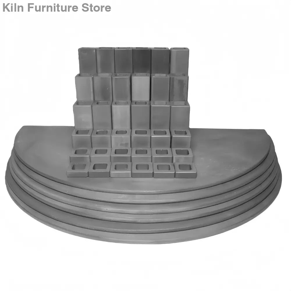 L&L Kiln Furniture Kit for e28S-3 Easy-Fire - 25’’ x 12.5’’ x 5/16’’ Half Round: 6 pcs / Posts: 36 pcs