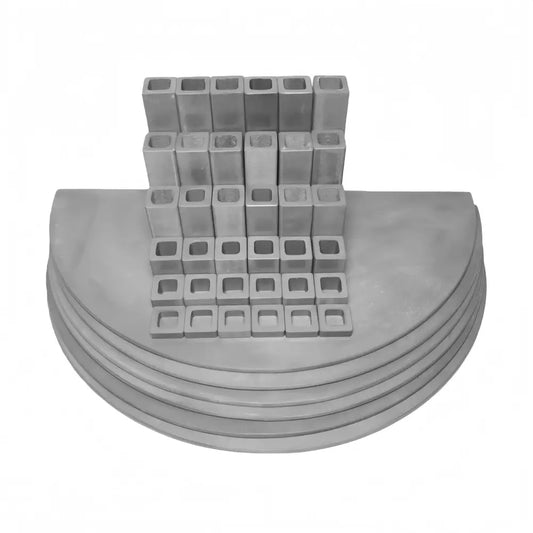 L&L Kiln Furniture Kit for e28S-3 Easy-Fire - 25’’ x 12.5’’ x 5/16’’ Half Round: 6 pcs / Posts: 36 pcs