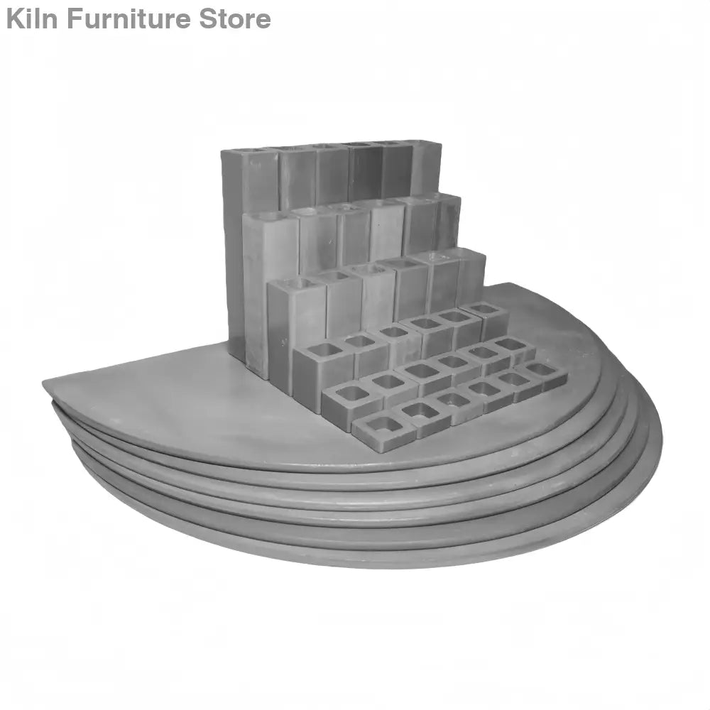 L&L Kiln Furniture Kit for e28S-3 Easy-Fire - 25’’ x 12.5’’ x 5/16’’ Half Round: 6 pcs / Posts: 36 pcs