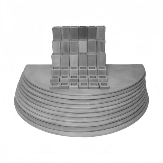 L&L Kiln Furniture Kit for JD2936-3 Jupiter - 25’’ x 12.5’’ x 5/16’’ Half Round: 10 pcs / Posts: 36 pcs