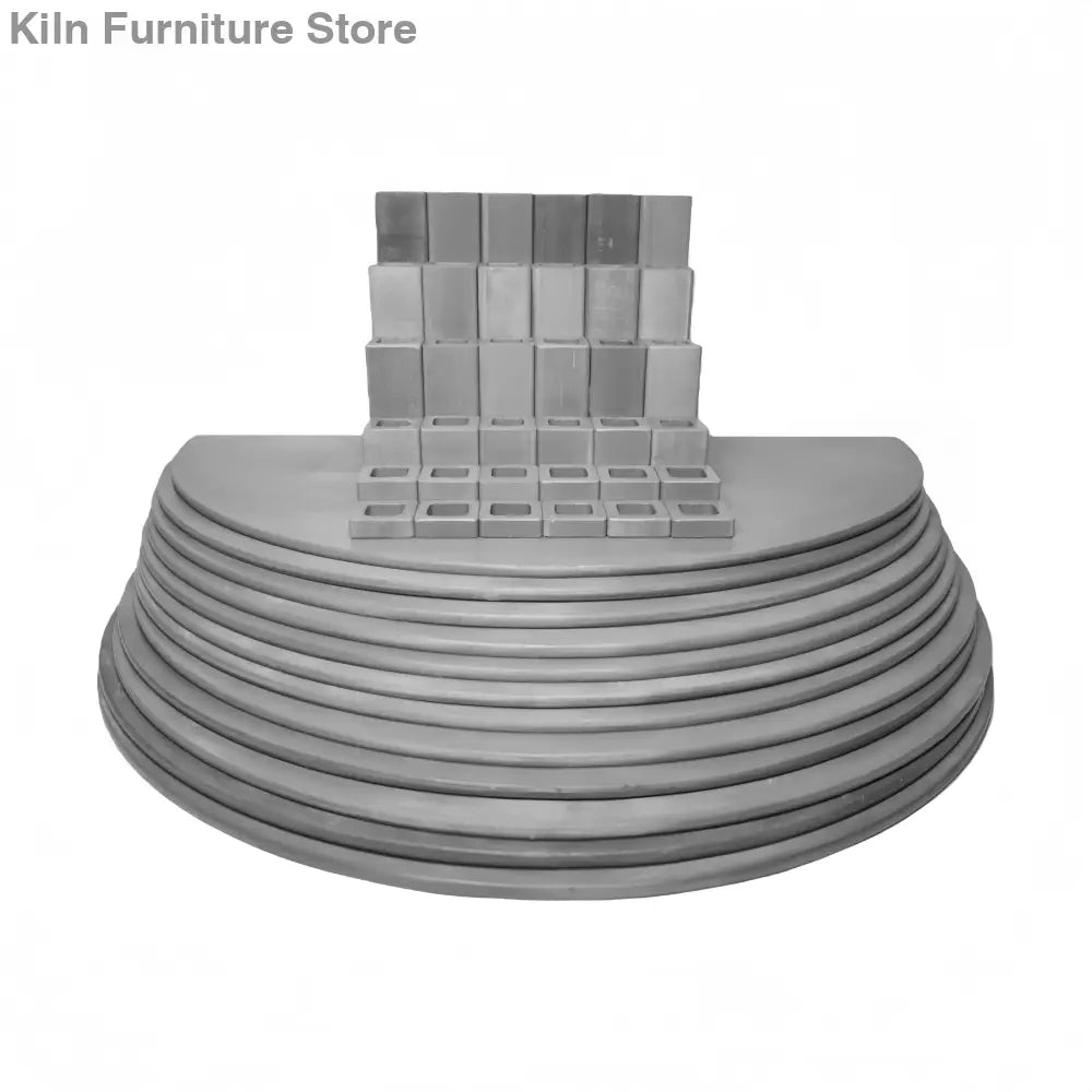 L&L Kiln Furniture Kit for JD2945-3 Jupiter - 25’’ x 12.5’’ x 5/16’’ Half Round: 12 pcs / Posts: 36 pcs