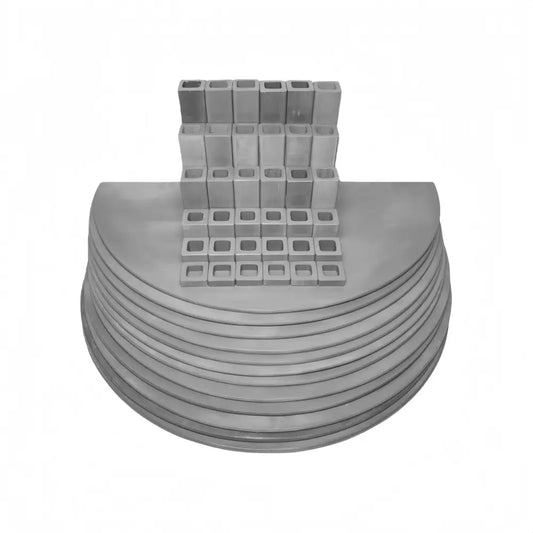 L&L Kiln Furniture Kit for JD2945-3 Jupiter - 25’’ x 12.5’’ x 5/16’’ Half Round: 12 pcs / Posts: 36 pcs